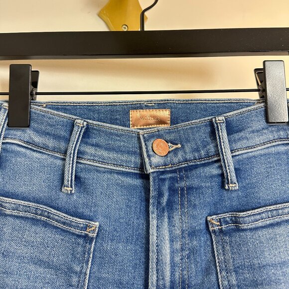 MOTHER The Hustler Roller Patch Pocket Sneak Wide Leg Jeans in Piece By Piece - Picture 6 of 13